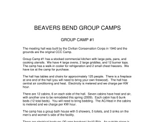 Preview of View Additional Beavers Bend Group Camp Info